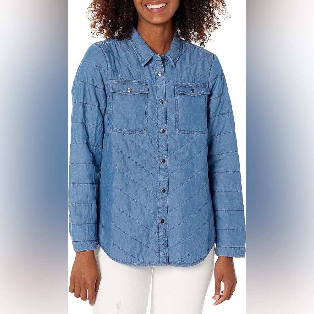 NIC+ZOE Light Blue Quilted Jean Jacket